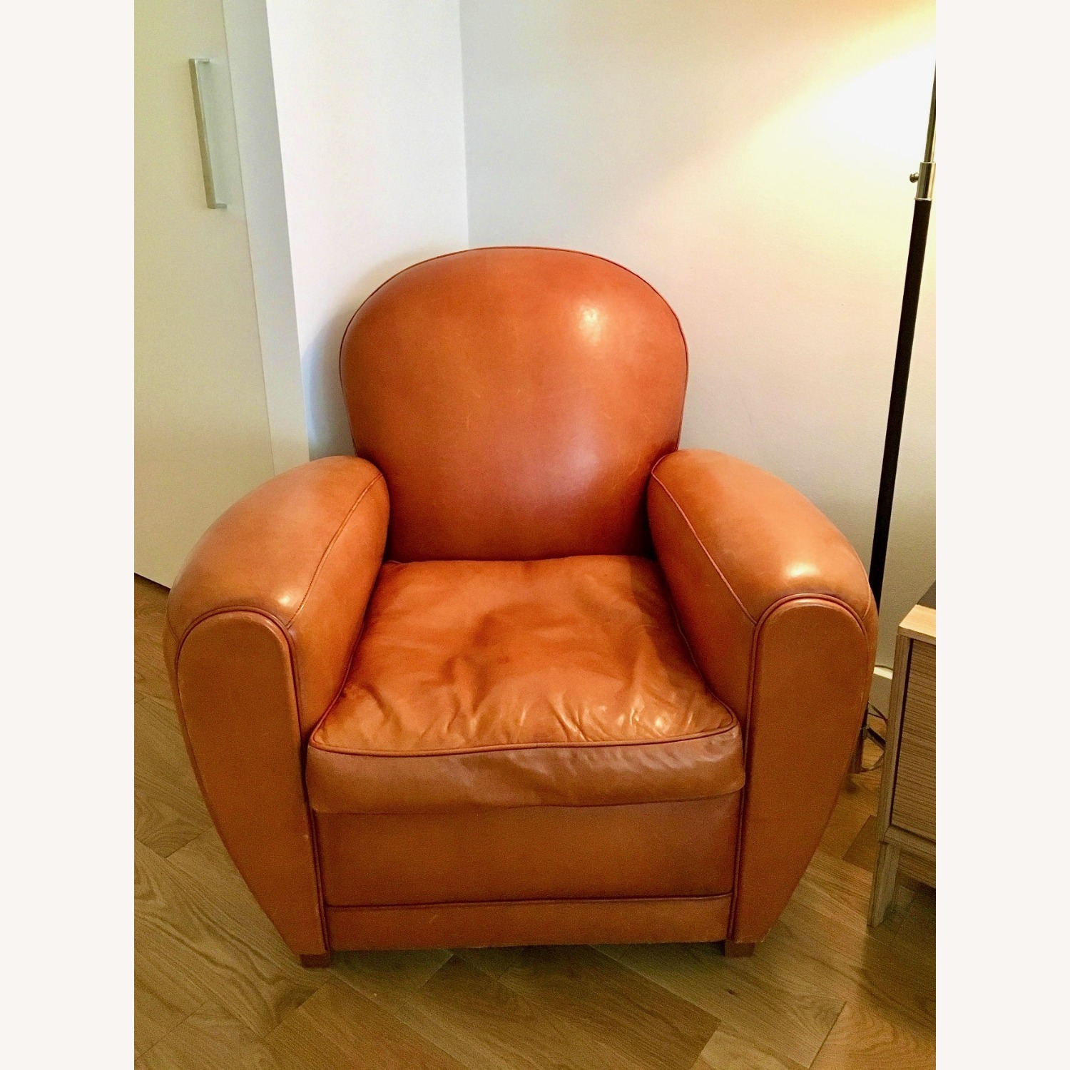 ABC Carpet and Home Light Brown Leather Armchair - image-5