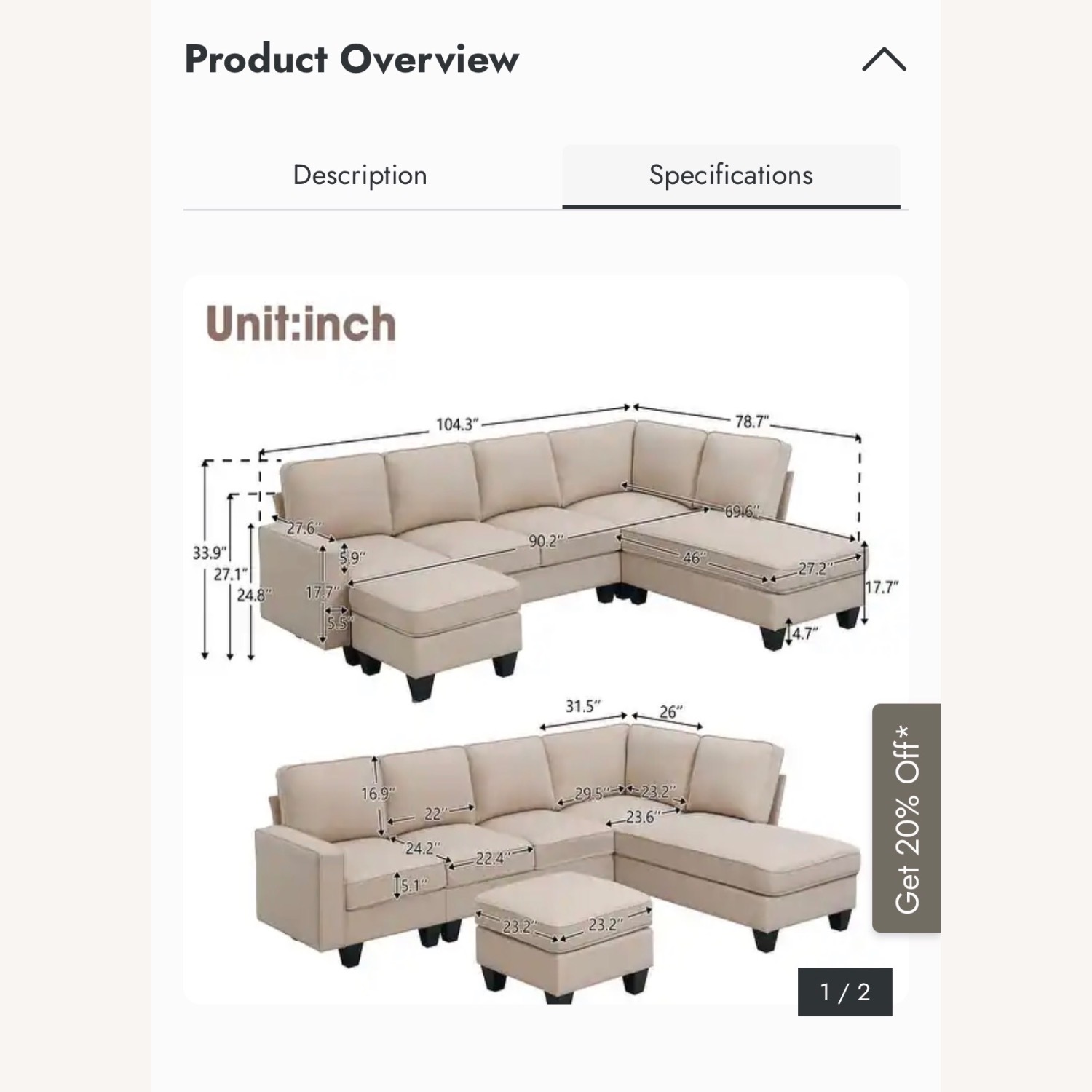 Euroco Dark Gray 7 Seat Sectional - image-4