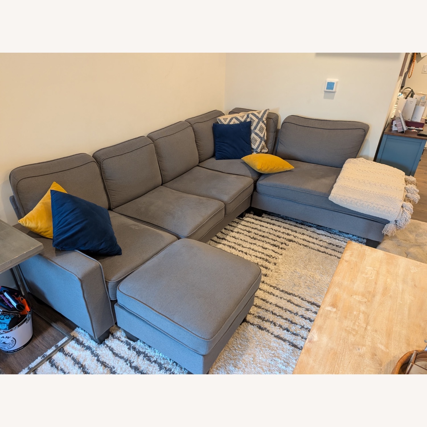 Euroco Dark Gray 7 Seat Sectional - image-1