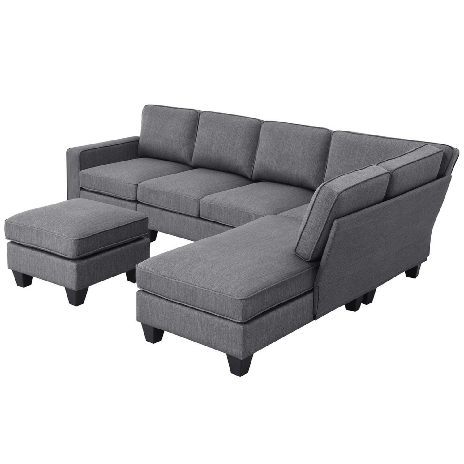 Euroco Dark Gray 7 Seat Sectional - image-6