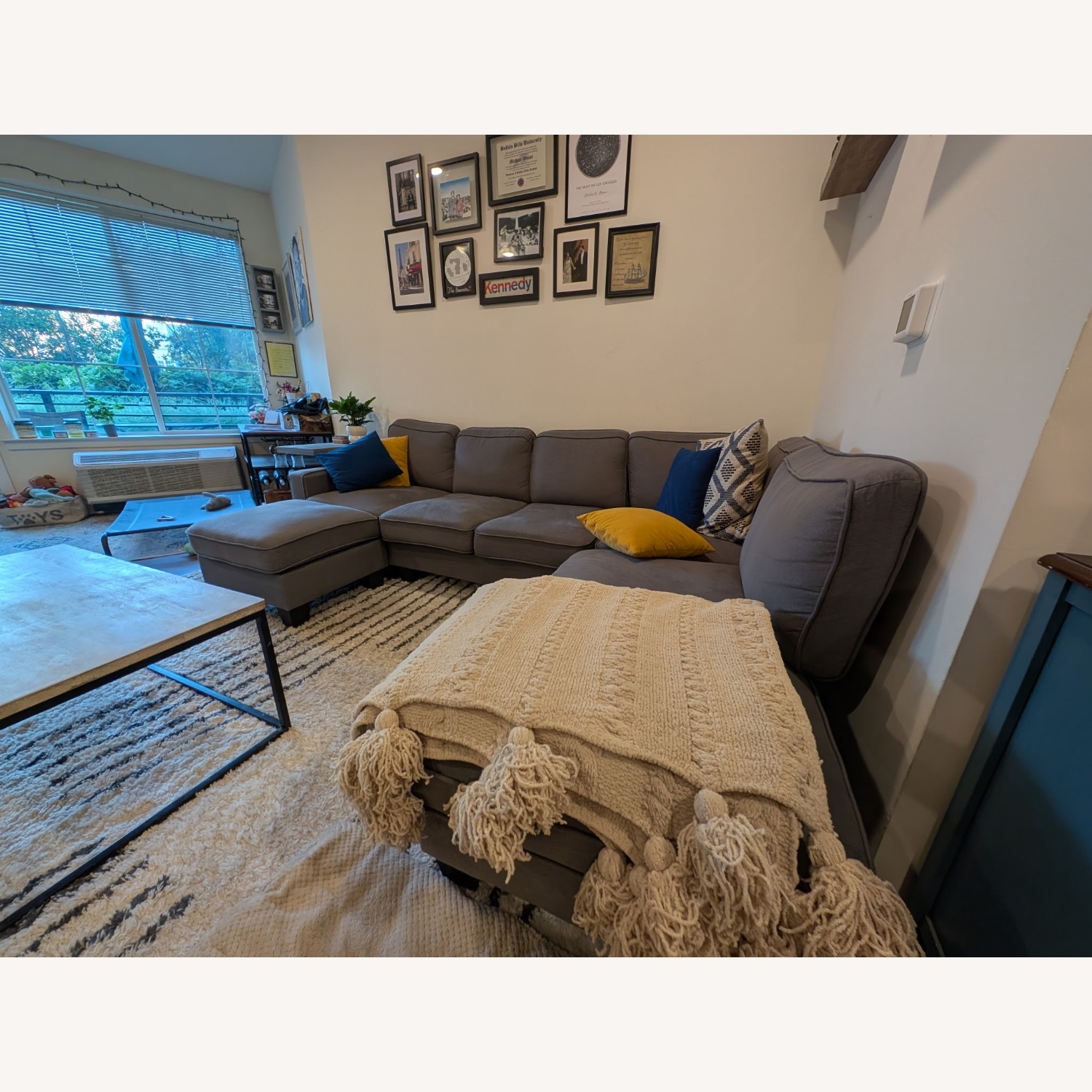 Euroco Dark Gray 7 Seat Sectional - image-2