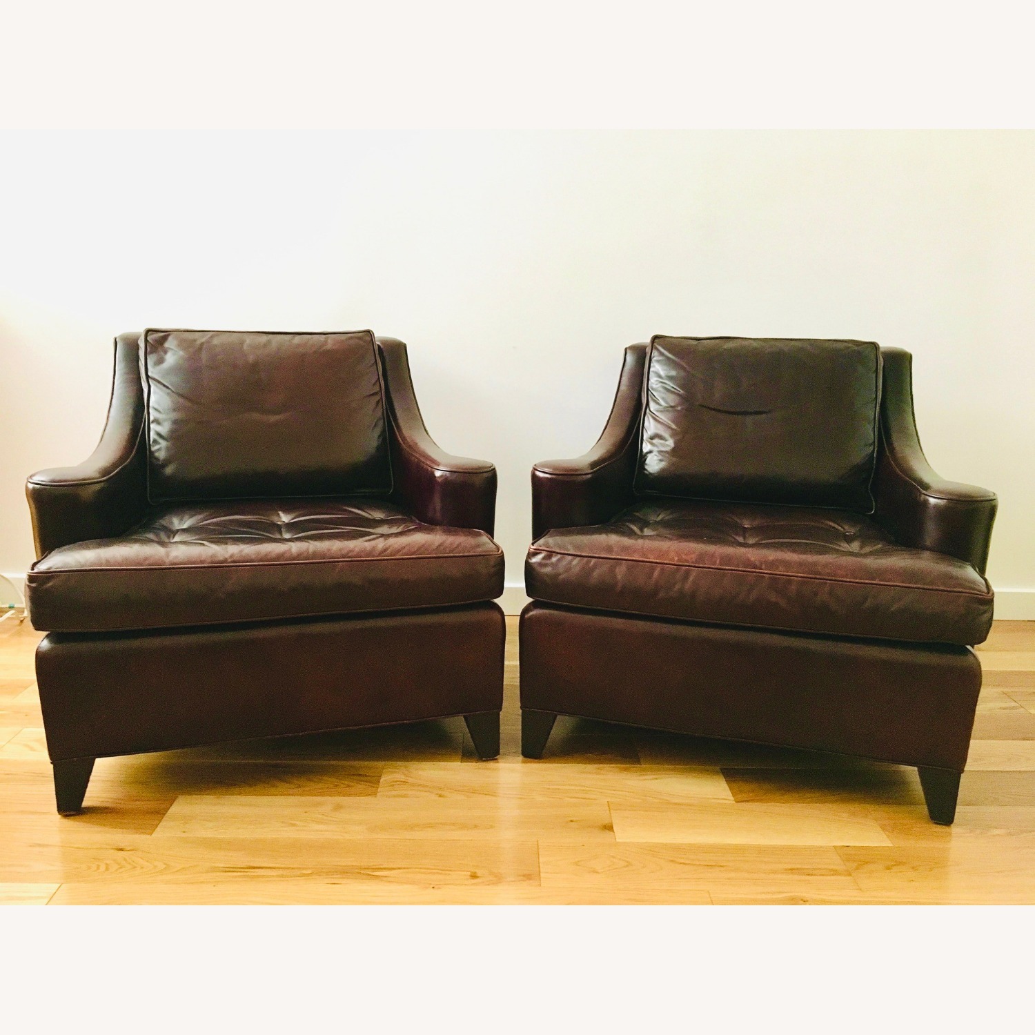 Baker Furniture Coach Dark Brown Leather Armchair - image-1