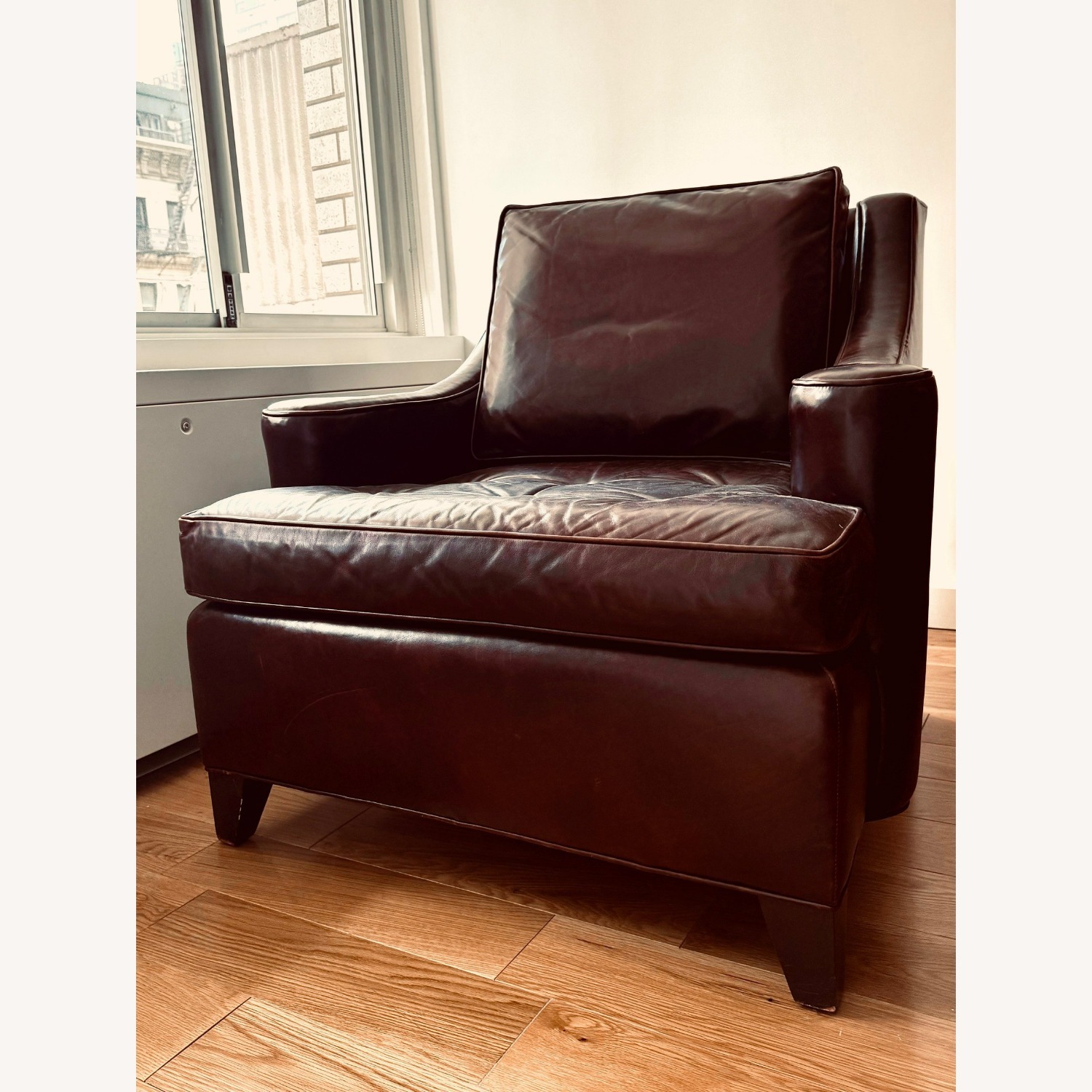 Baker Furniture Coach Dark Brown Leather Armchair - image-7