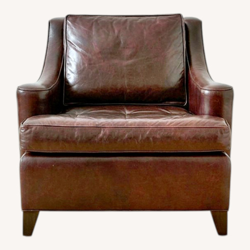 Used Baker Furniture Coach Dark Brown Leather Armchair for sale on AptDeco