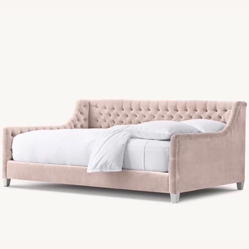 Used Restoration Hardware Devyn Tufted Upholstered in Rose Petal for sale on AptDeco