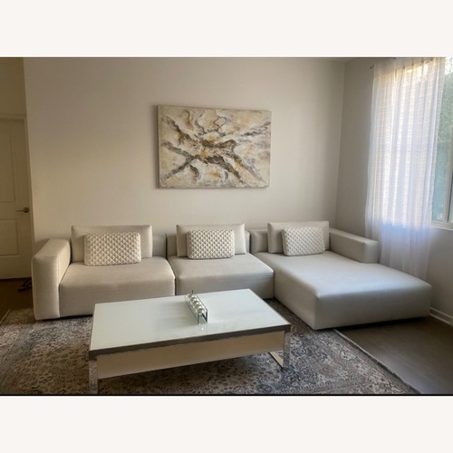 Used White Fabric 3+ Piece Sectional for sale on AptDeco