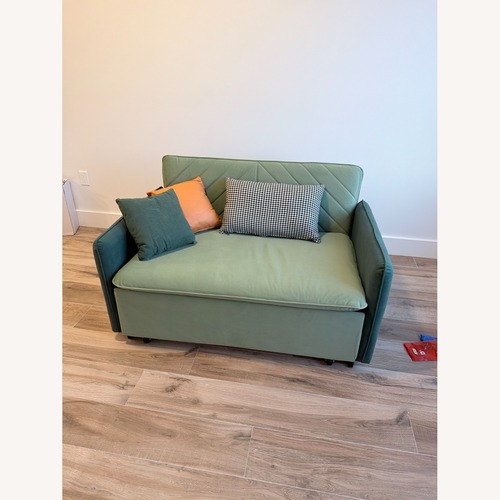 Used Wayfair Green Velvet Sleeper Sofa Twin 53" for sale on AptDeco