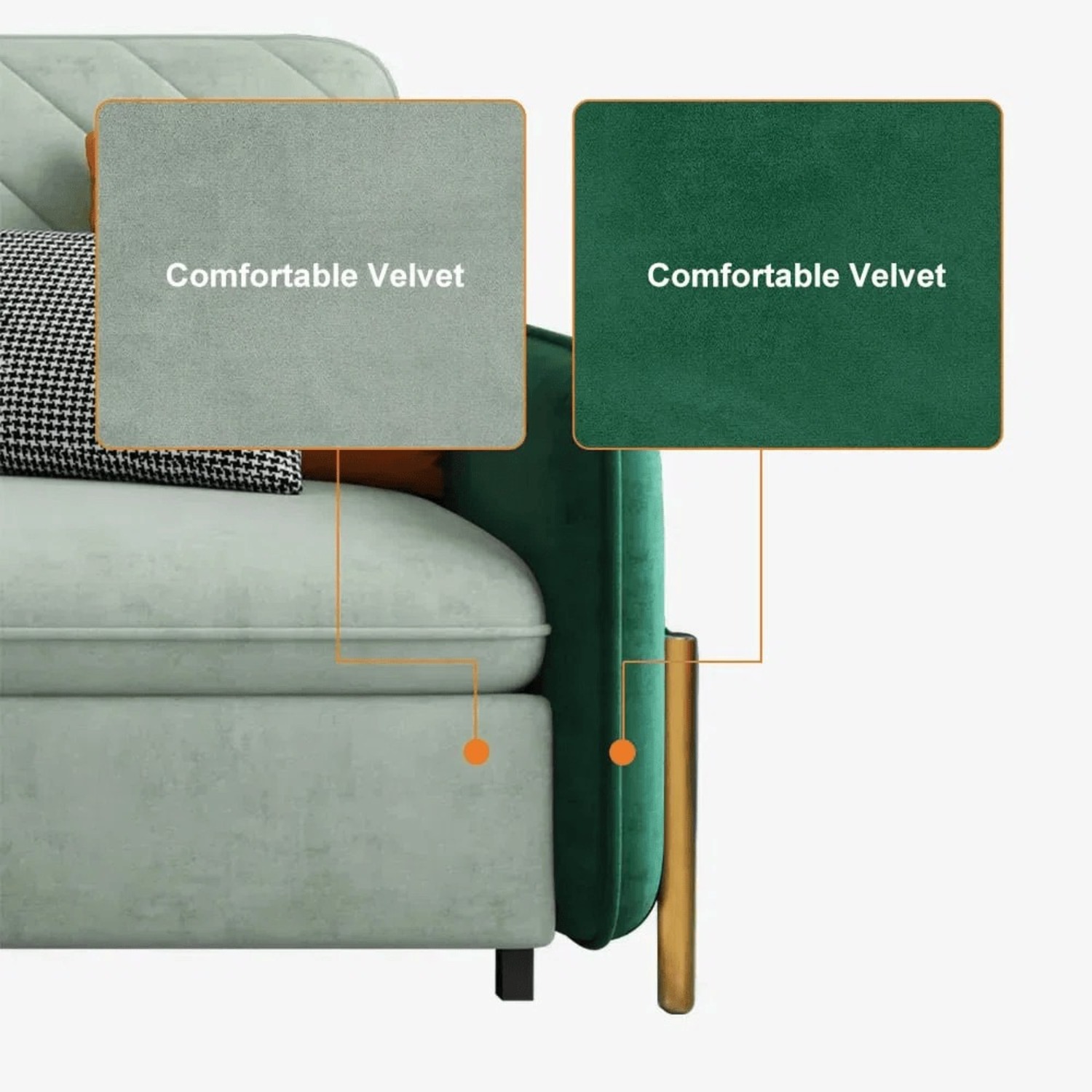 Wayfair Green Velvet Sleeper Sofa Twin 53" - image-5
