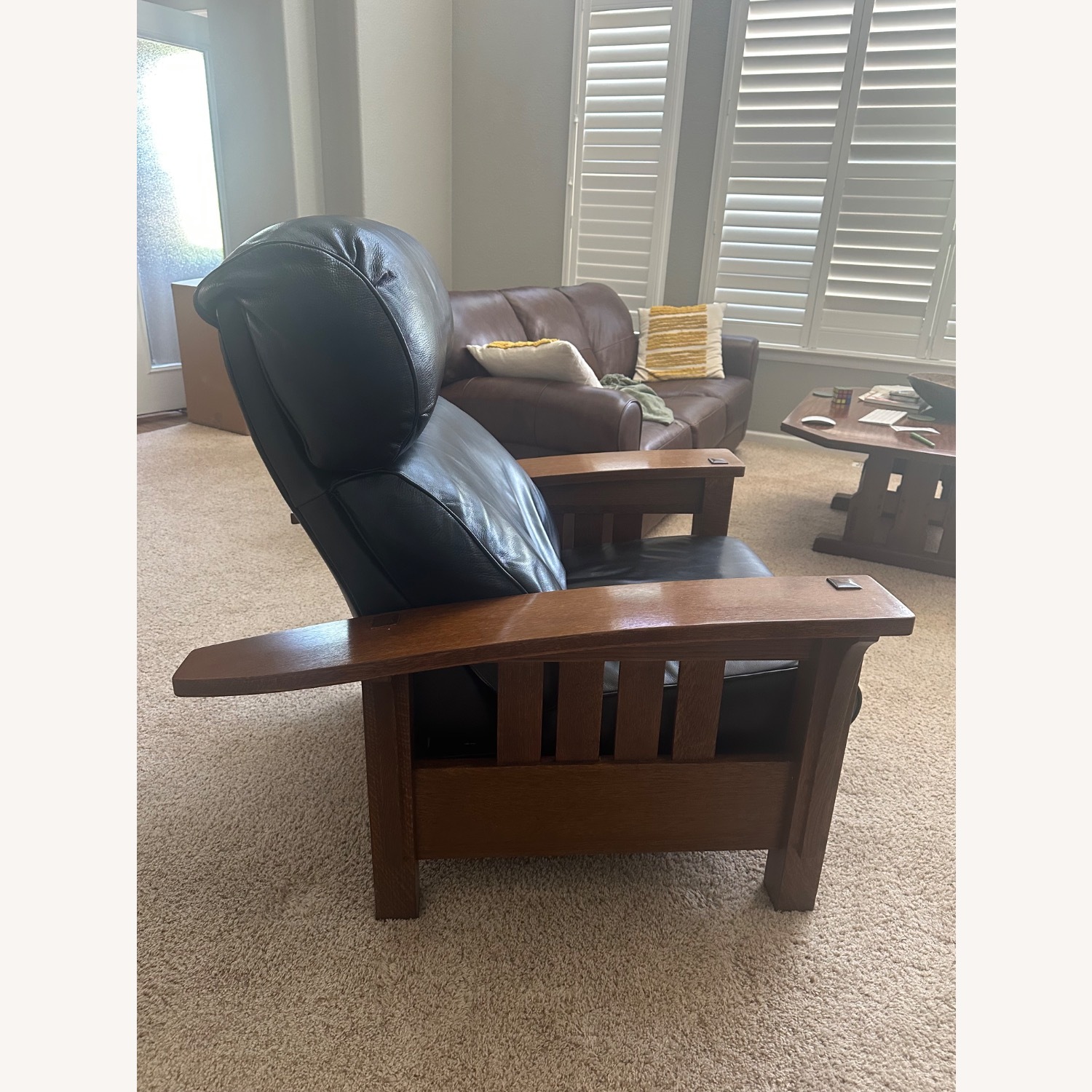 Stickley Bustle Back Leather Recliner - image-4