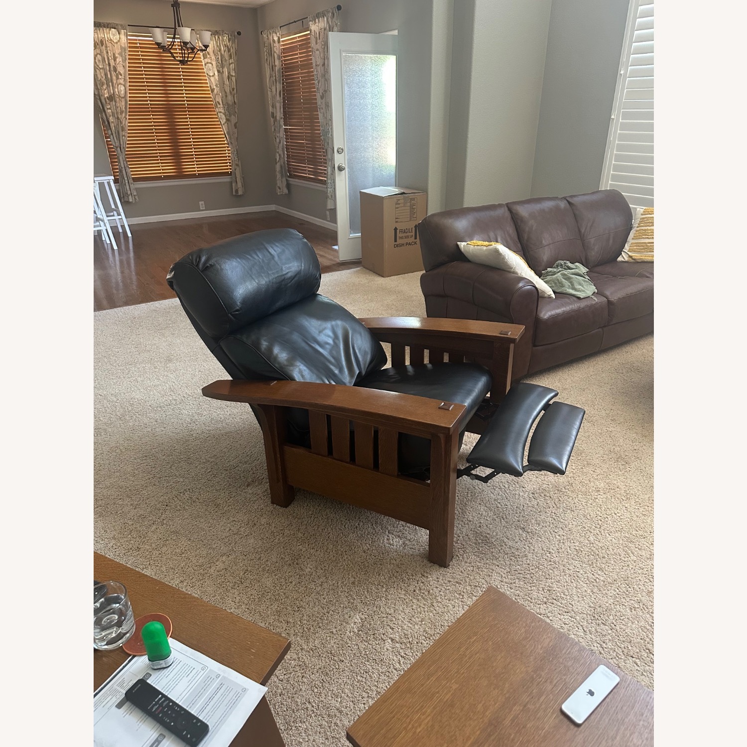 Stickley Bustle Back Leather Recliner - image-3
