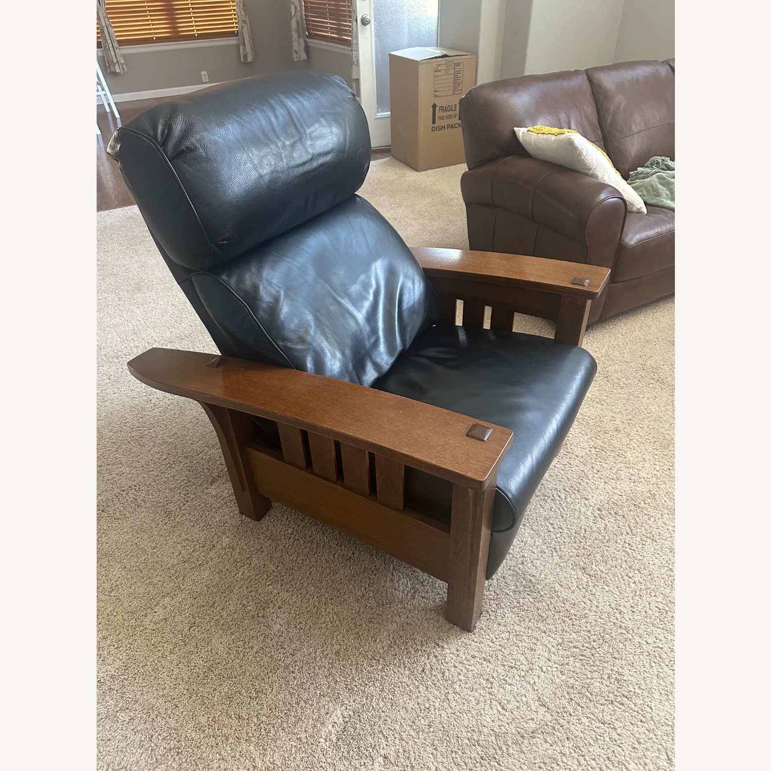 Stickley Bustle Back Leather Recliner - image-1