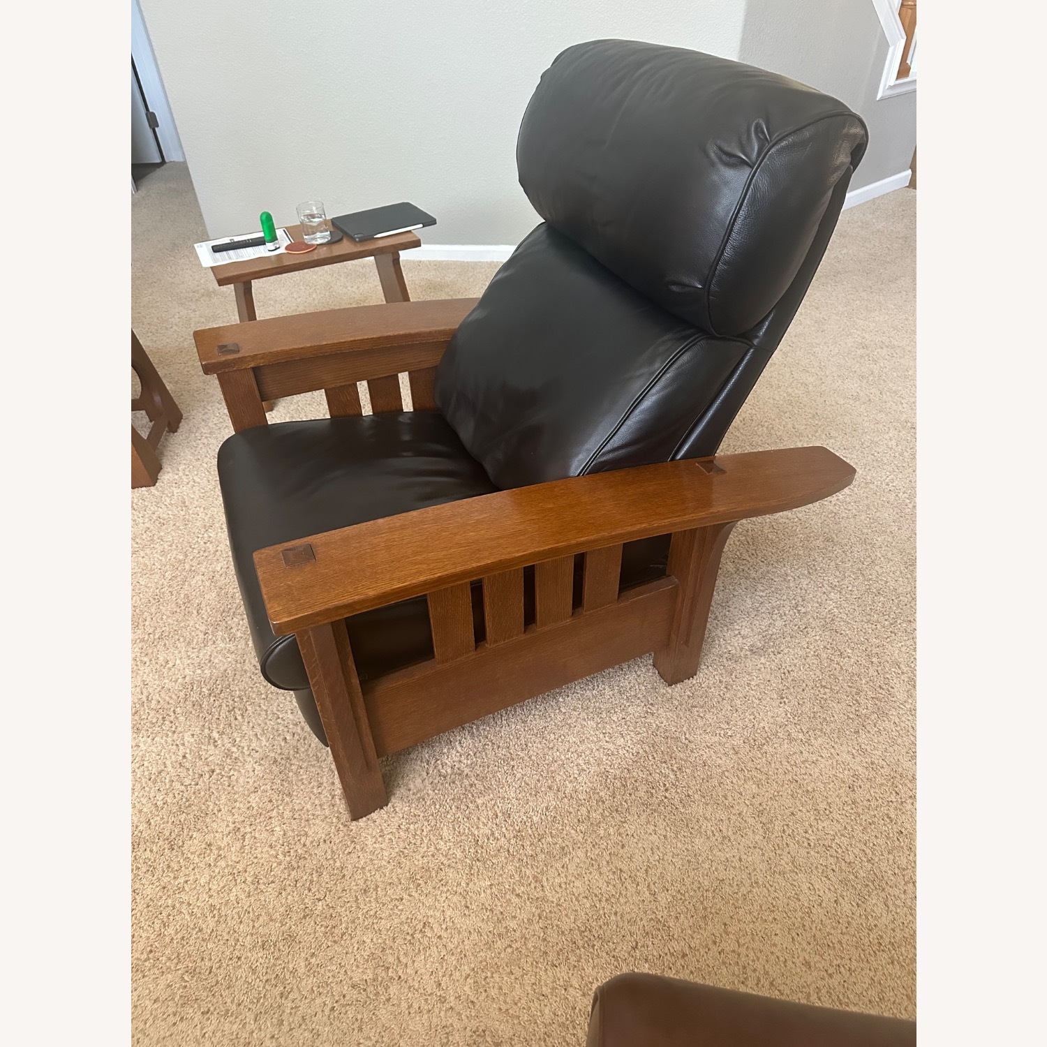 Stickley Bustle Back Leather Recliner - image-2