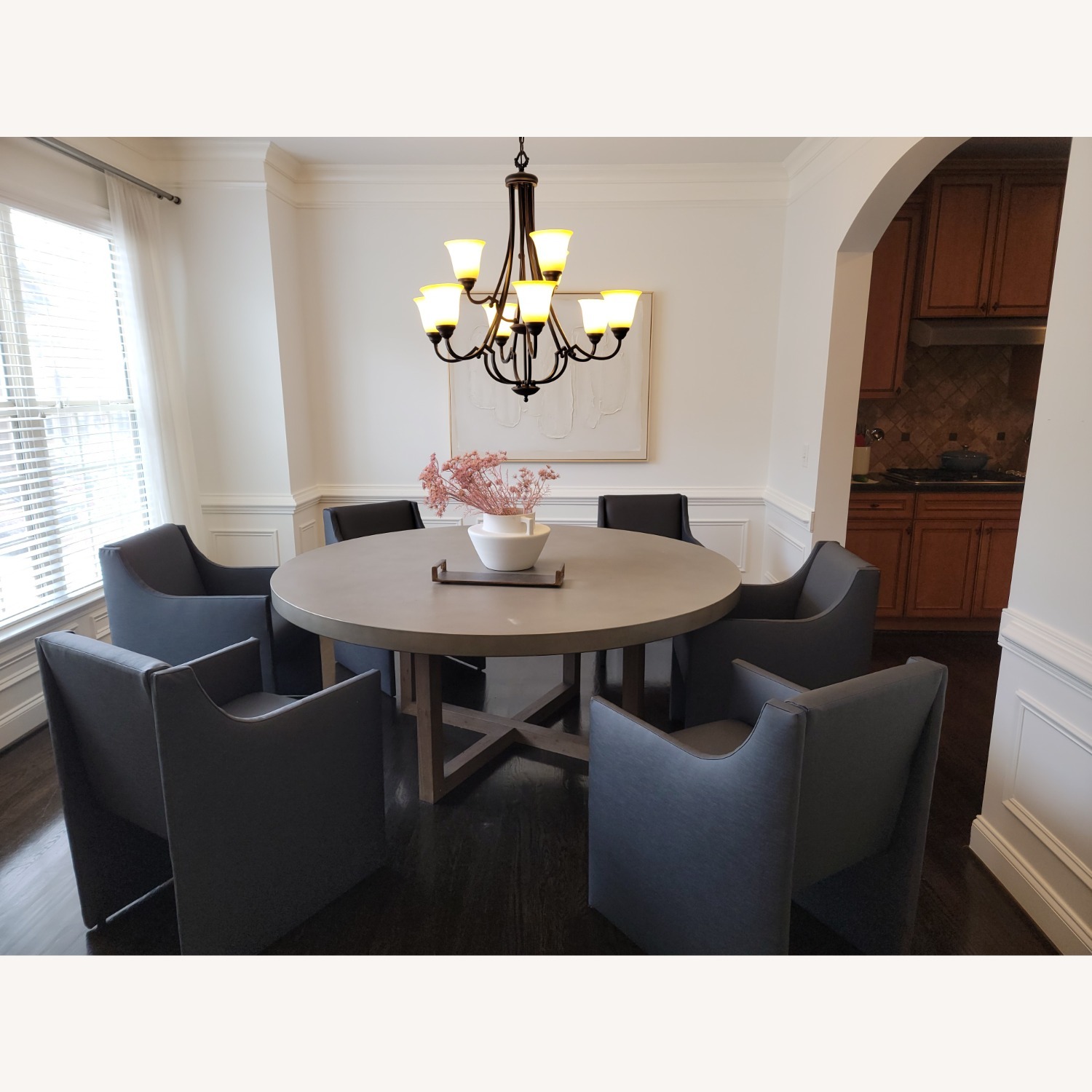 Restoration Hardware Heston 72" Round Dining Table - image-5