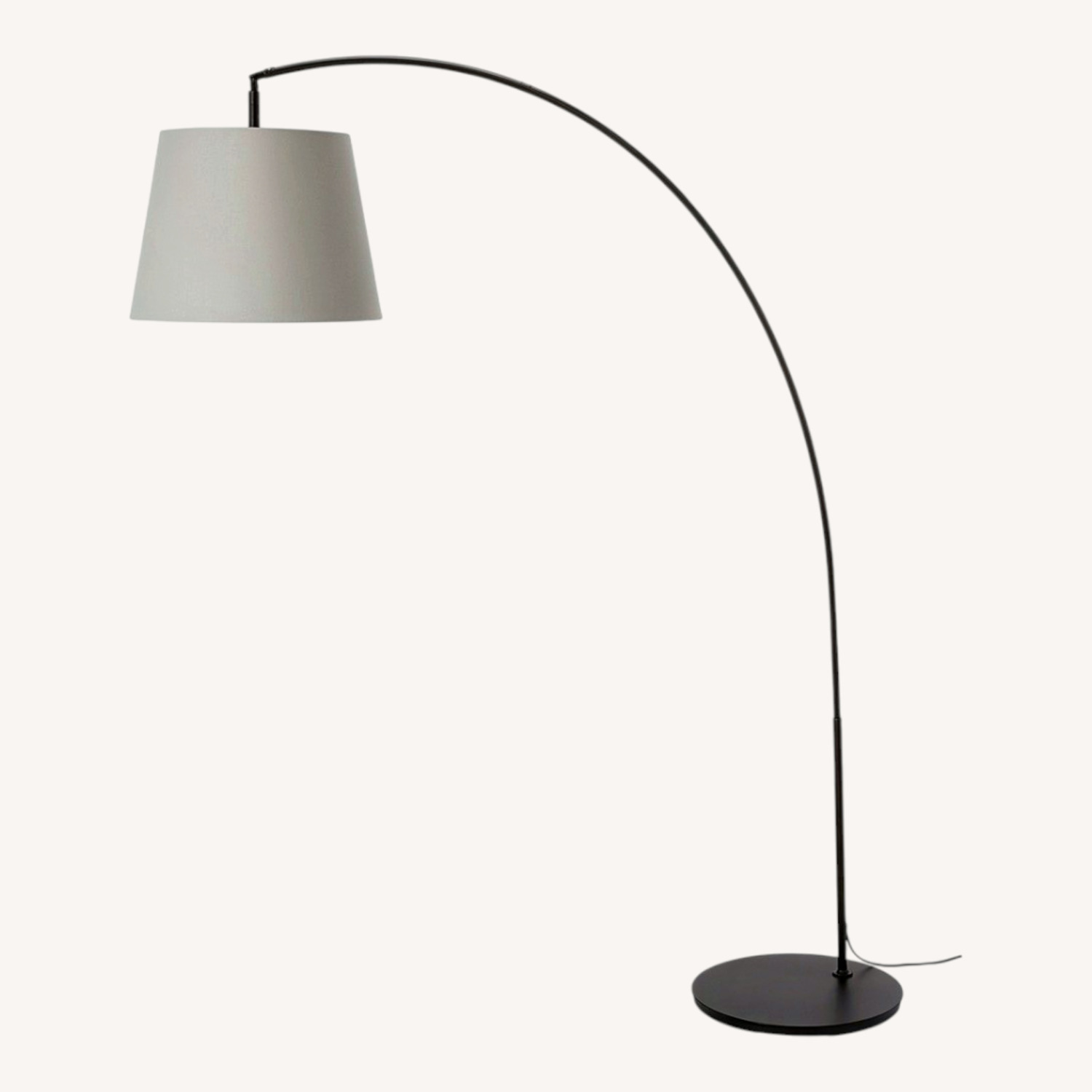 IKEA SKAFTET Arc Floor Lamp with Gray Fabric Shade - image-0
