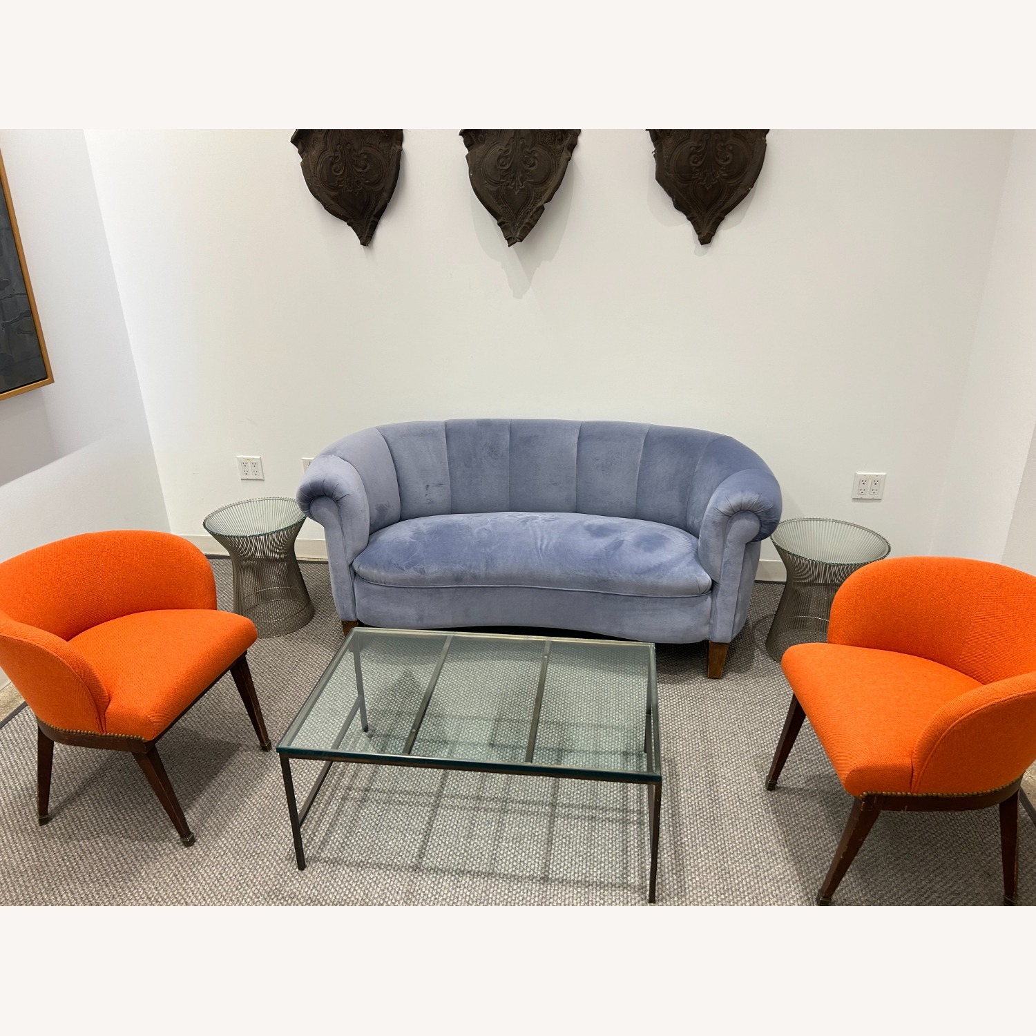 Orange Fabric Accent Chairs - image-2