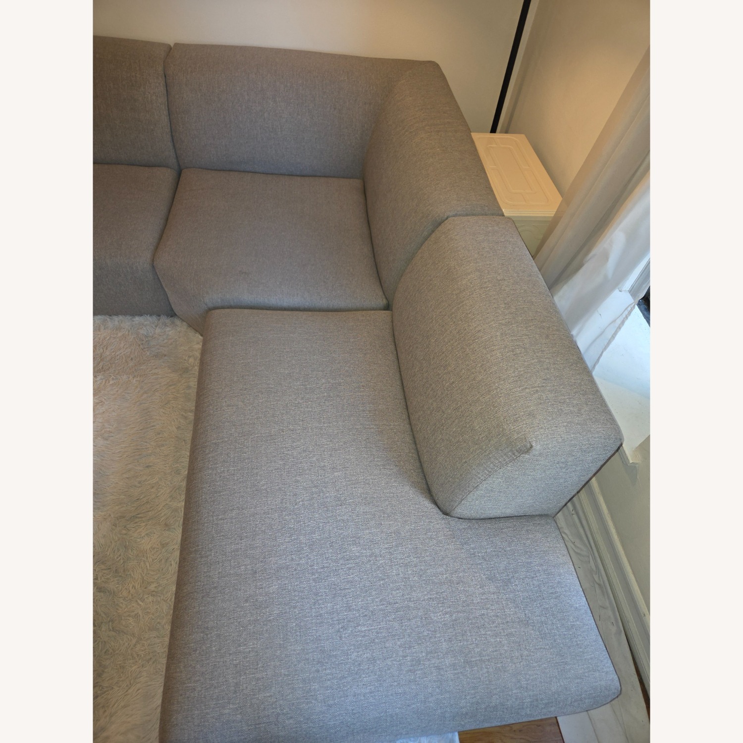 Light Gray Fabric 3+ Piece Sectional - image-4