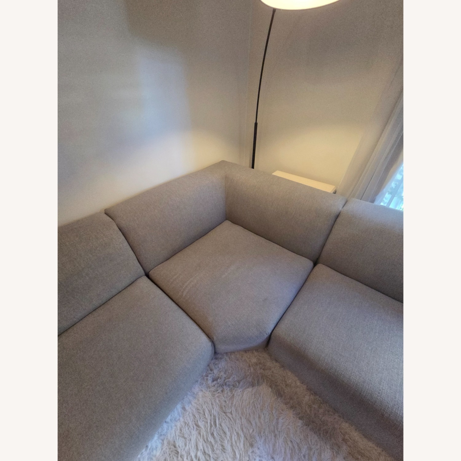 Light Gray Fabric 3+ Piece Sectional - image-3