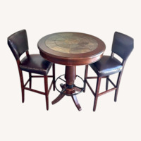 Bar Round Table With 2 High Chairs