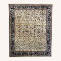 Ivory Hand-Knotted Wool Area Rug 8' x 10'