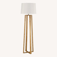 Natural Wooden Cross Base Floor Lamp
