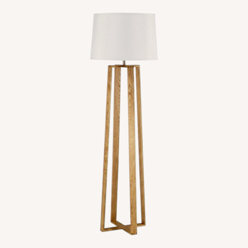 Used Natural Wooden Cross Base Floor Lamp for sale on AptDeco