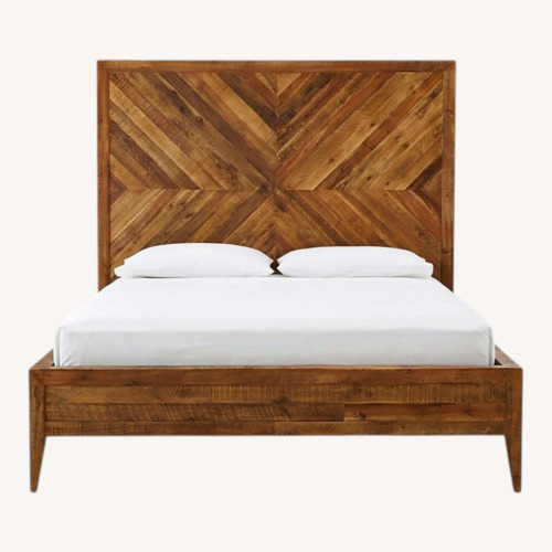 Used West Elm Natural Alexa Reclaimed Wood King Bed for sale on AptDeco