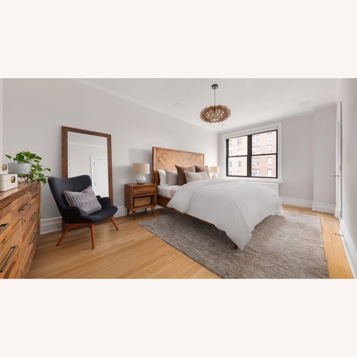 Used West Elm Natural Alexa Reclaimed Wood King Bed for sale on AptDeco