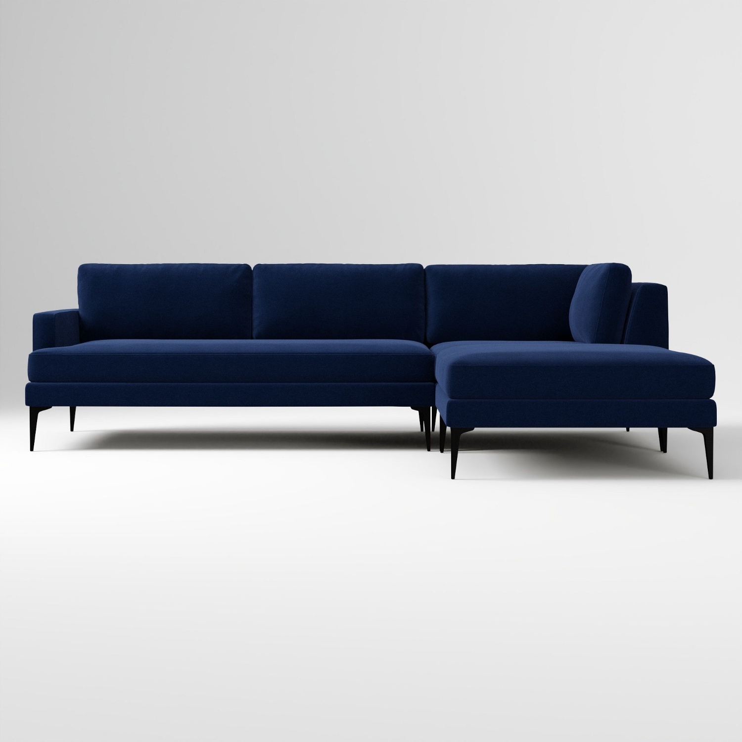 West Elm Andes Blue 3+ Piece Sectional - image-4