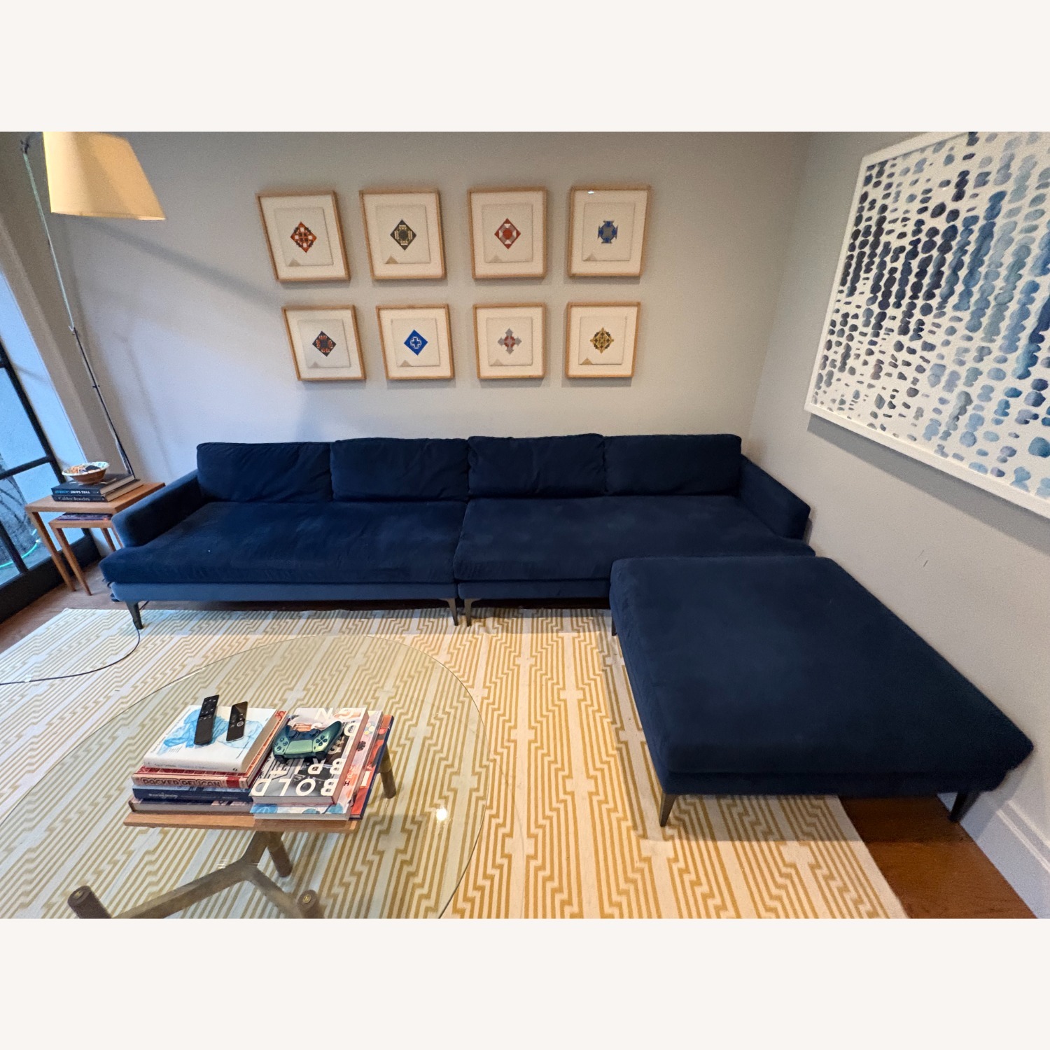 West Elm Andes Blue 3+ Piece Sectional - image-1