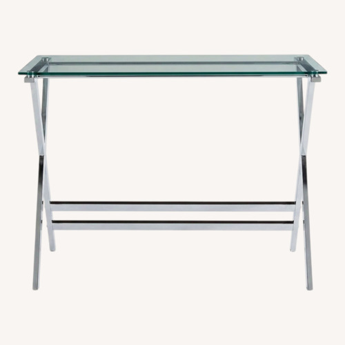 Used Amazon Transparent Glass Desk for sale on AptDeco