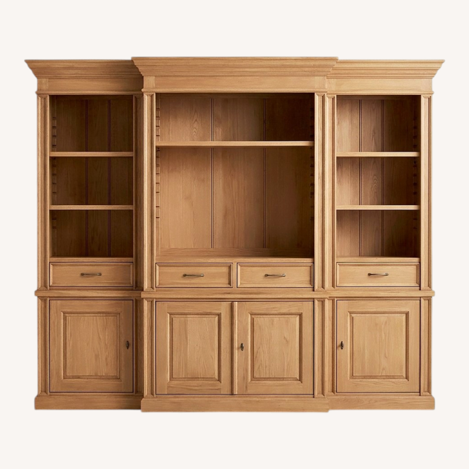 Natural Wood Media Storage - image-0