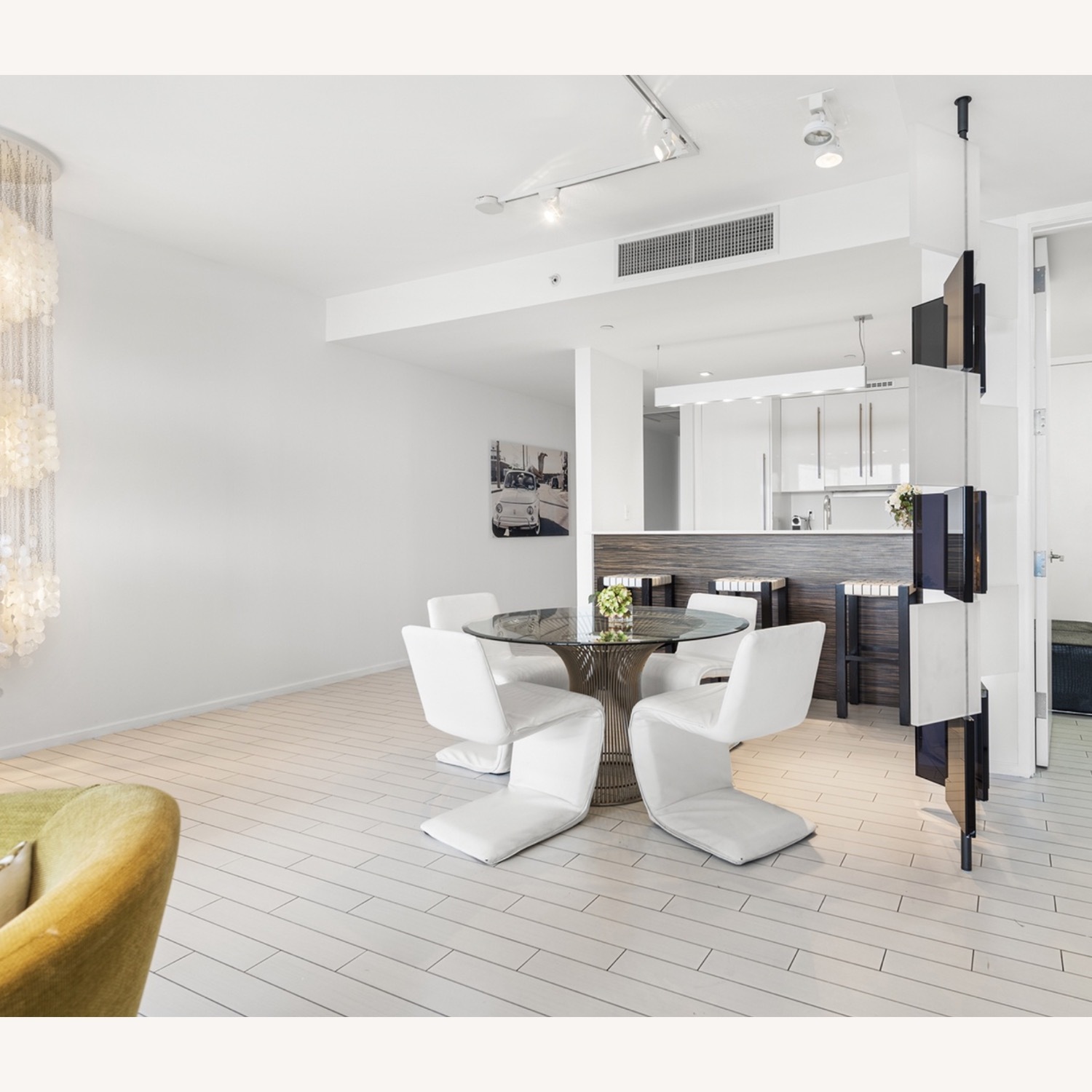 Platner-Style Round Glass Dining Table - image-1