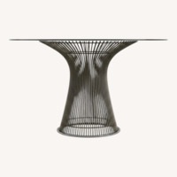 Platner-Style Round Glass Dining Table