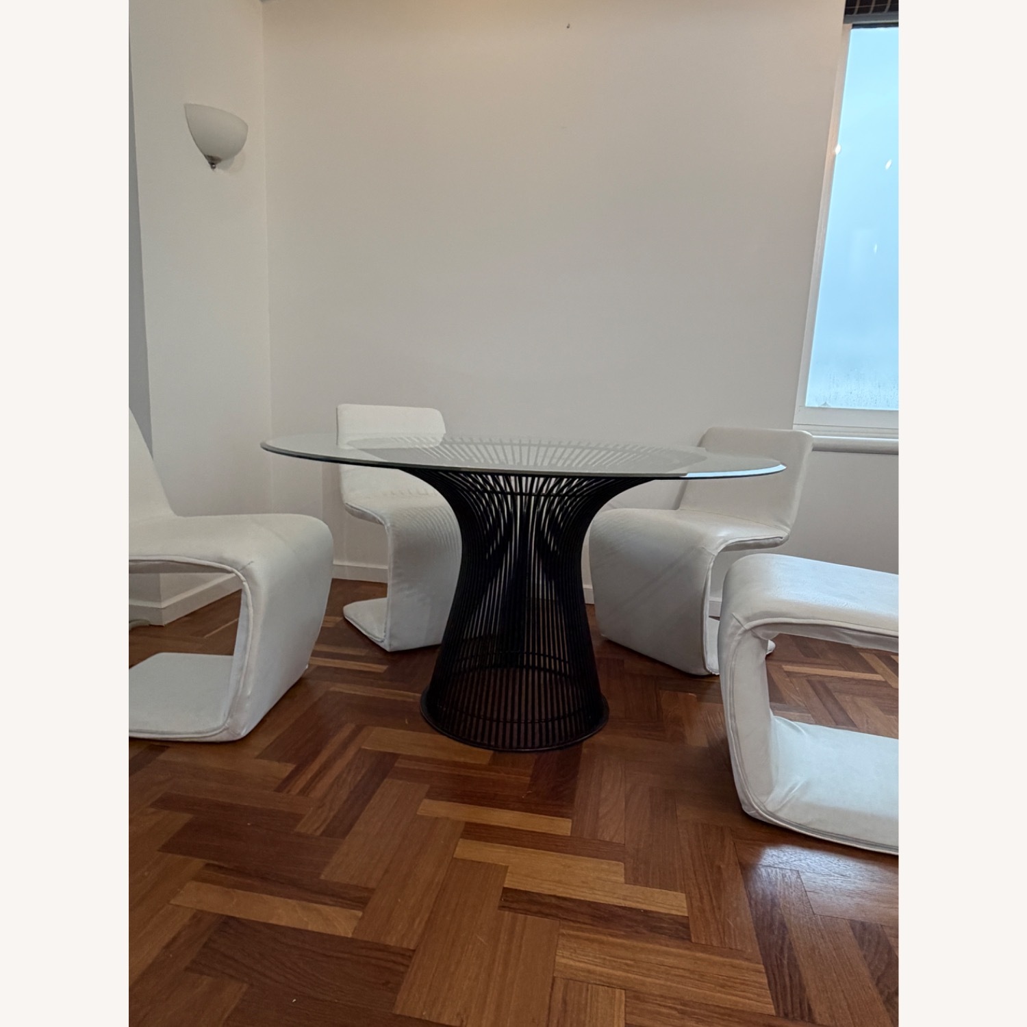 Platner-Style Round Glass Dining Table - image-4