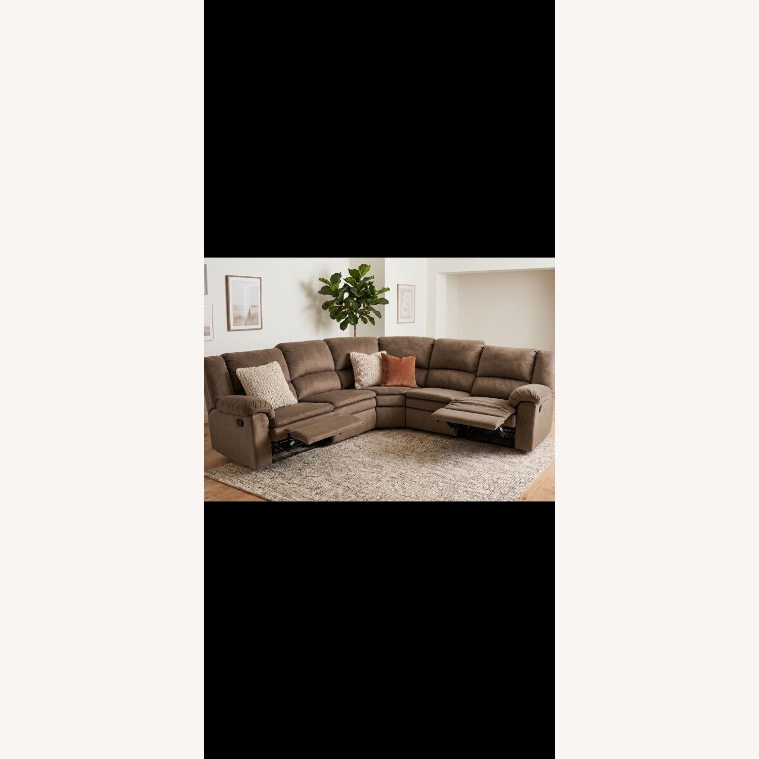 Macy's Light Brown Microsuede 3+ Piece Sectional - image-1