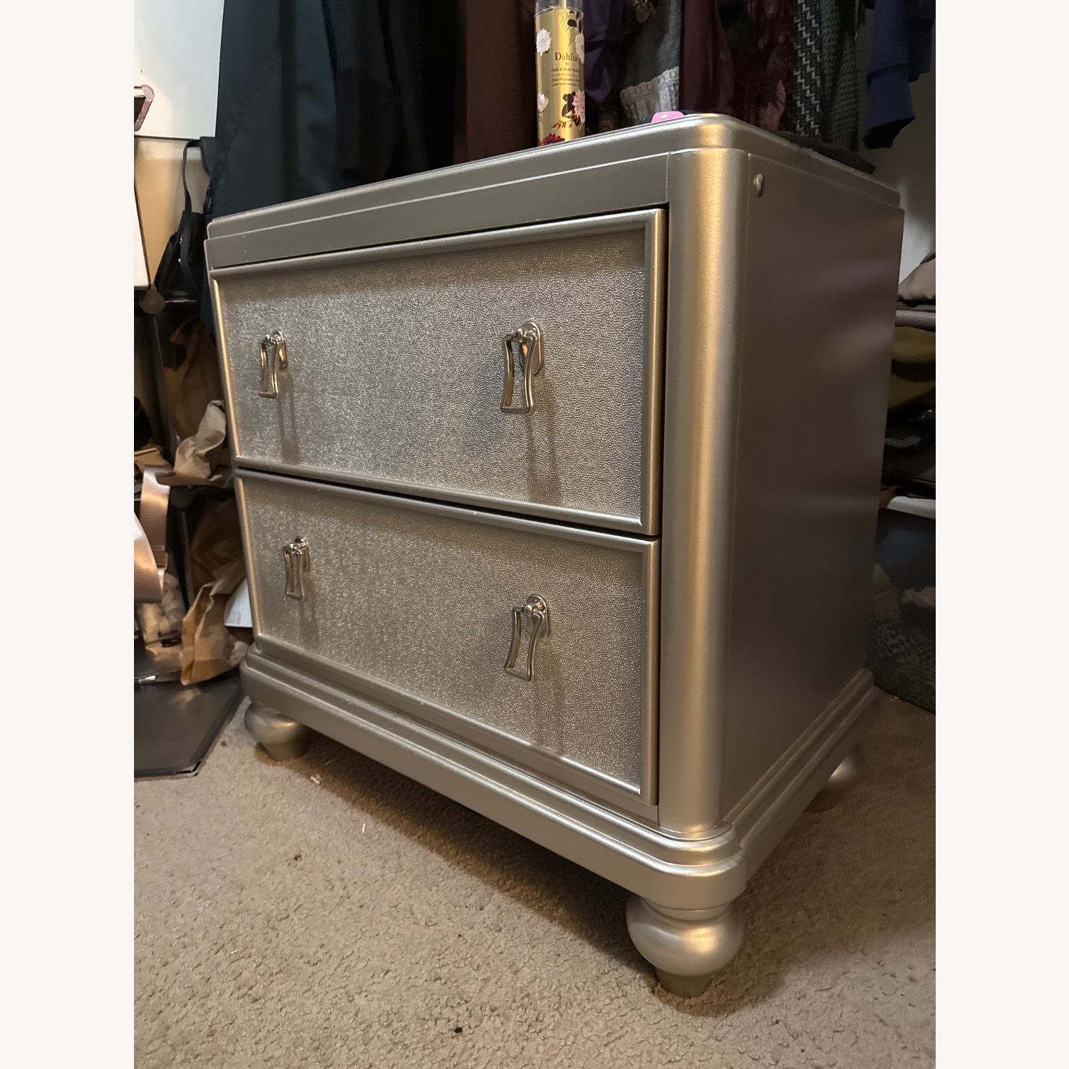 Marge Carson Zsa Zsa Light Gray Nightstand - image-2