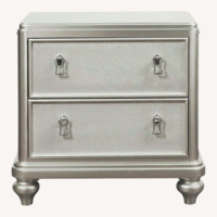 Marge Carson Zsa Zsa Light Gray Nightstand