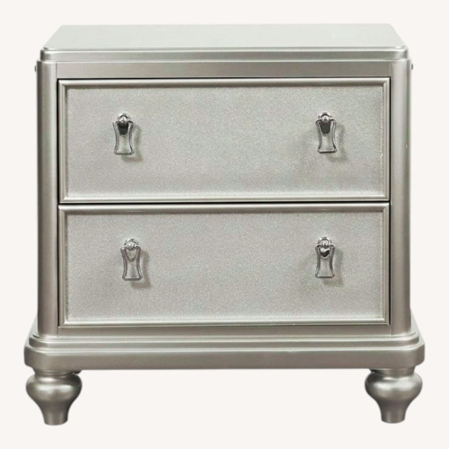 Used Marge Carson Zsa Zsa Light Gray Nightstand for sale on AptDeco