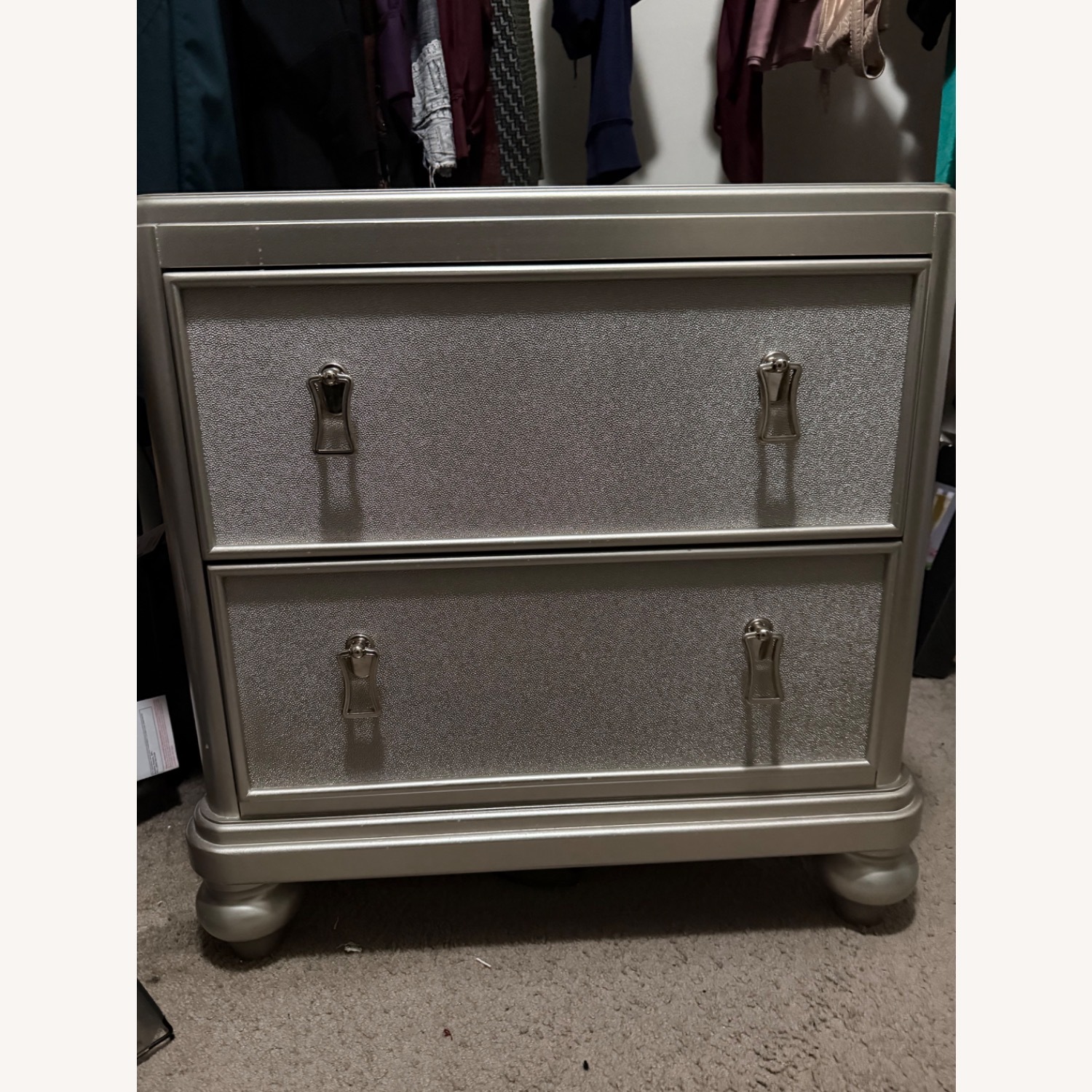 Marge Carson Zsa Zsa Light Gray Nightstand - image-1