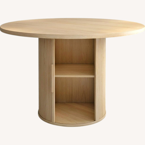 Used Amazon Natural Wood Veneer Dining Table for sale on AptDeco
