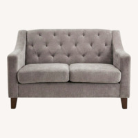 Macy's Light Gray Velvet Loveseat