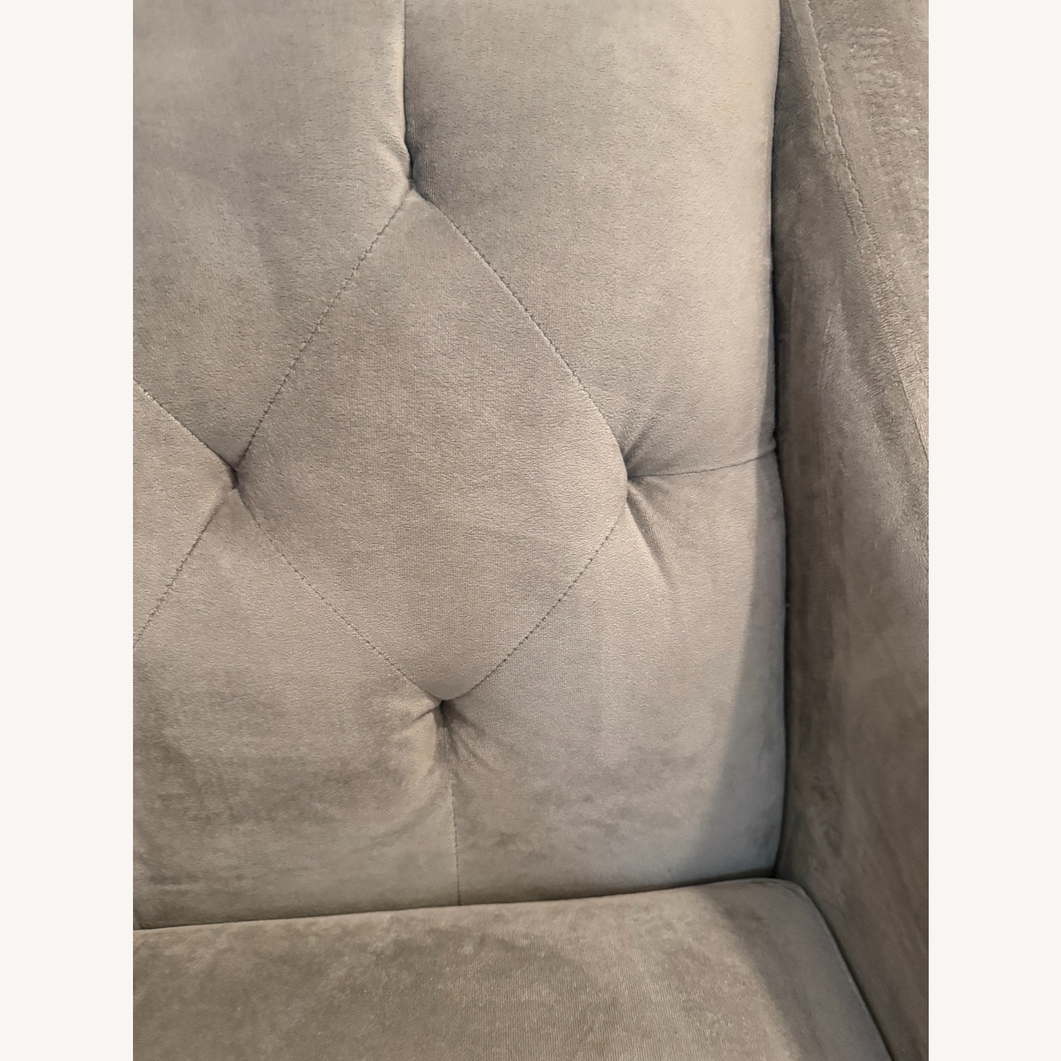 Macy's Light Gray Velvet Loveseat - image-3