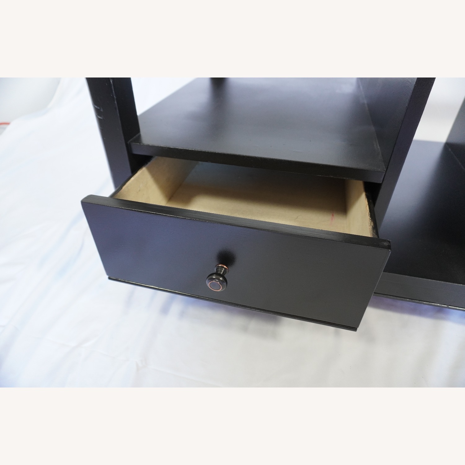 Modern Black Coffee Table – Glass Top, 2 Drawers - image-9