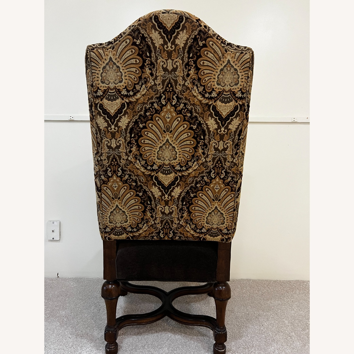 6 Comfortable Dark Brown Fabric Dining Chairs - image-3