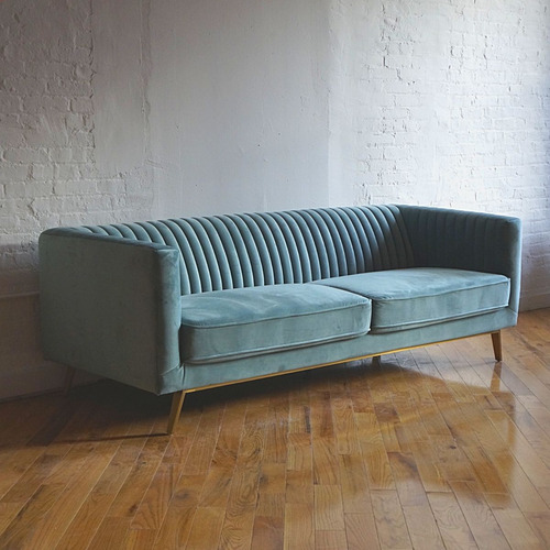 Used Green Velvet 3+ Seater Sofa for sale on AptDeco