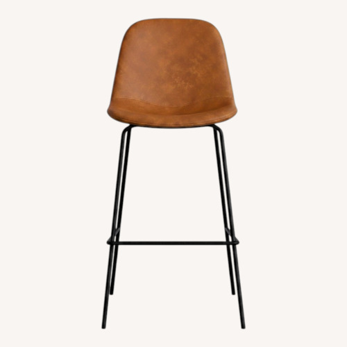 Used Kody Light Brown Leather Stools for sale on AptDeco