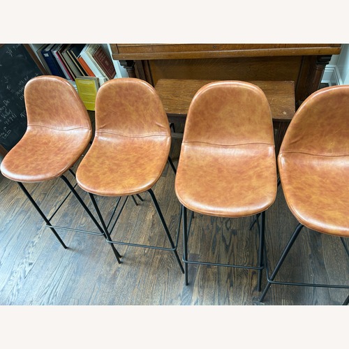 Used Kody Light Brown Leather Stools for sale on AptDeco
