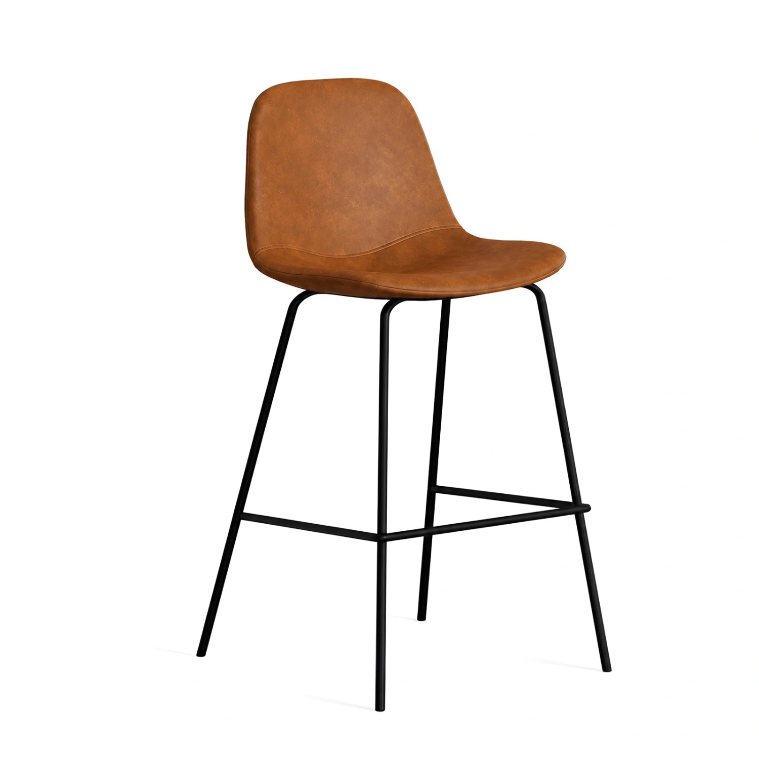 Kody Light Brown Leather Stools - image-4