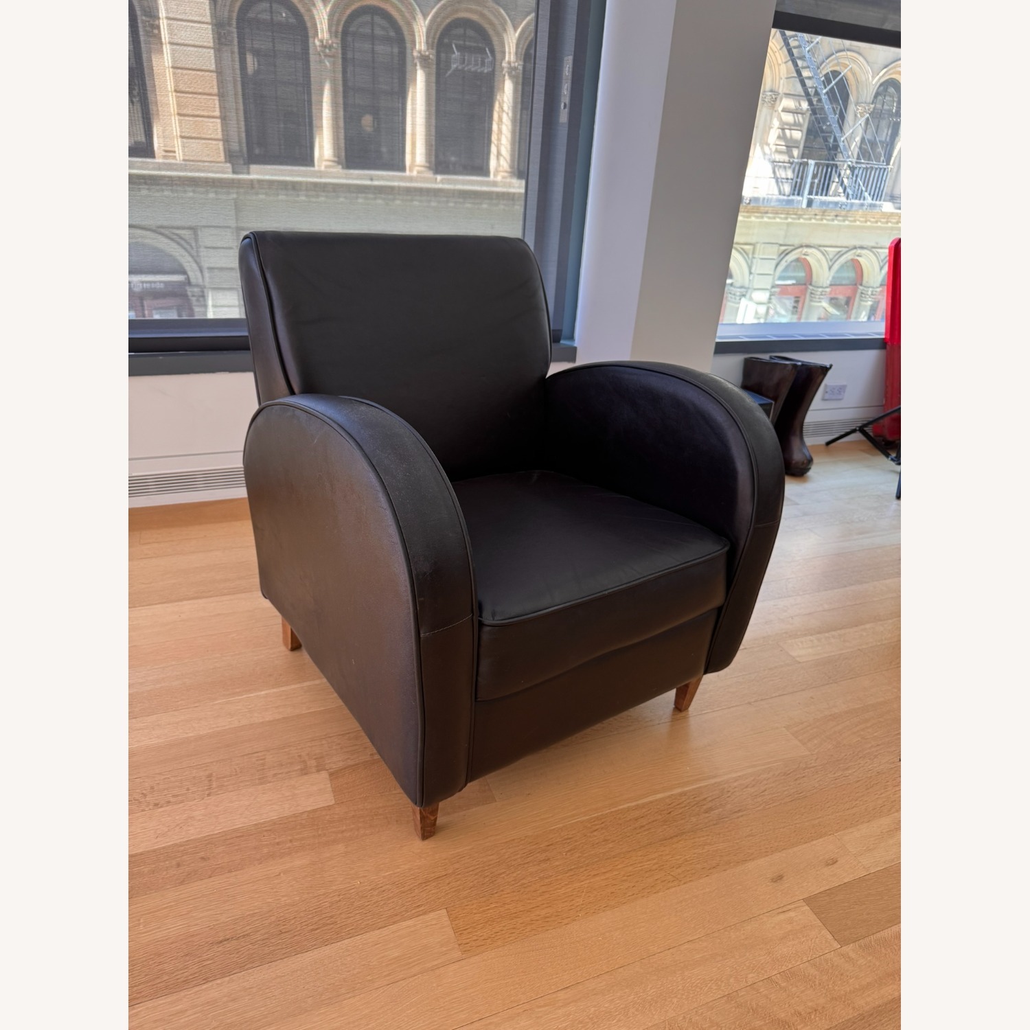 Art Deco Genuine Leather Club Chair  - image-1