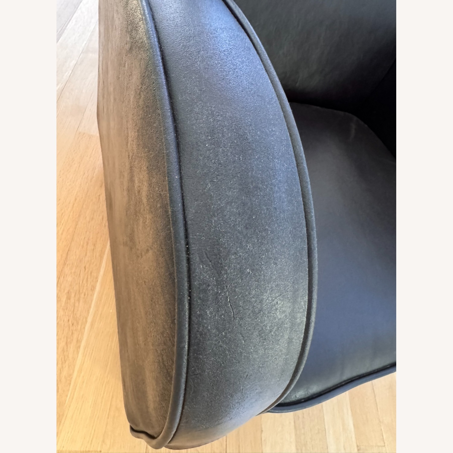 Art Deco Genuine Leather Club Chair  - image-4